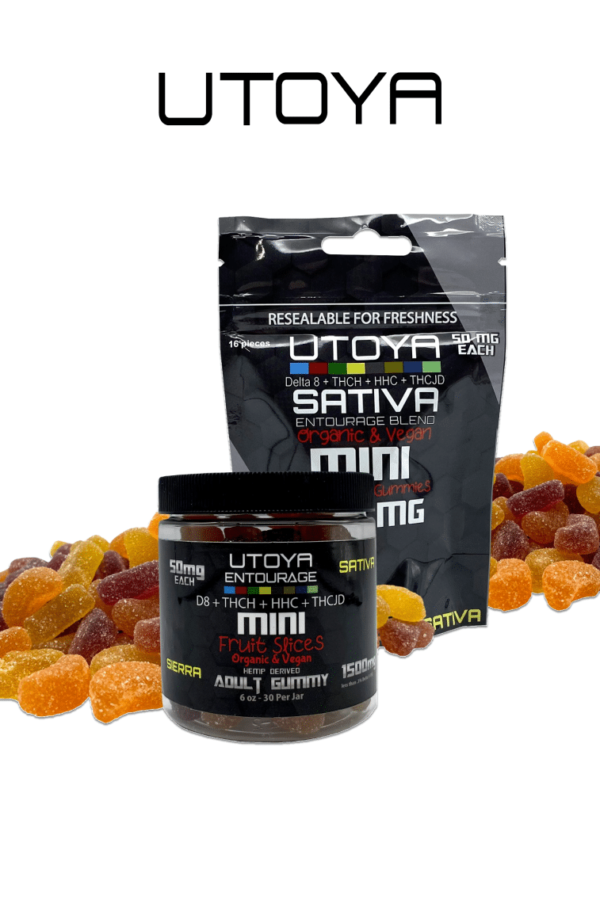 Sativa Mini Fruit Slices | Organic & Vegan | THCH/THCJD | 800 mg Bag