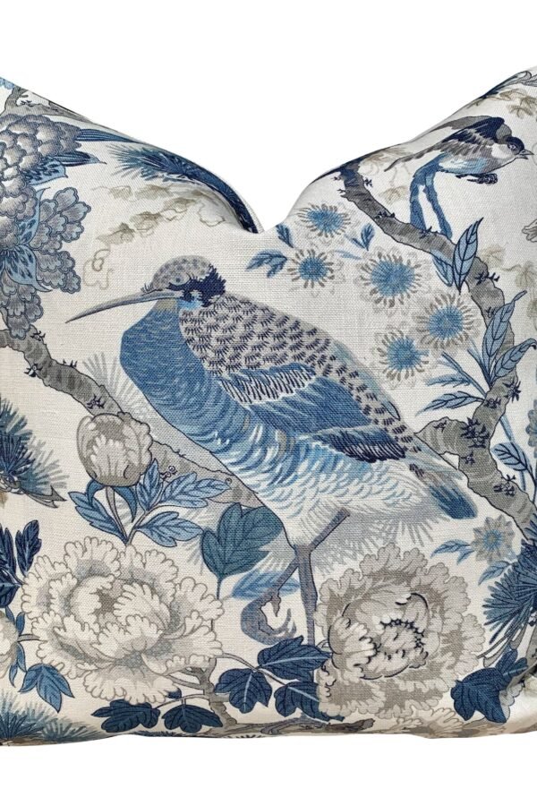 Scalamandre Shenyang Pillow Porcelain Blue. Designer Pillows, High End Linen Pillow, Decorative Cushion Cover, Accent Throw Pillows