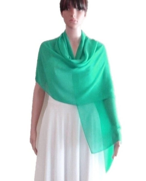 Shamrock Shawl. Wrap Scarf. Long Chiffon Scarf. Soft