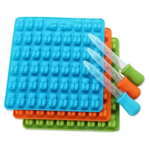 Silicone Gummy Bear Chocolate Mold Candy Maker Ice Tray Jelly Moulds Multi-use Silicone Cake Tools Mold50 Cavity 250218