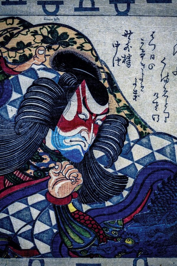 Silk Pocket Square - Asian Art Pocket Square, Japanese Scarf, Samurai Handkerchief, Suit & Tie Accessories, Men's Gift