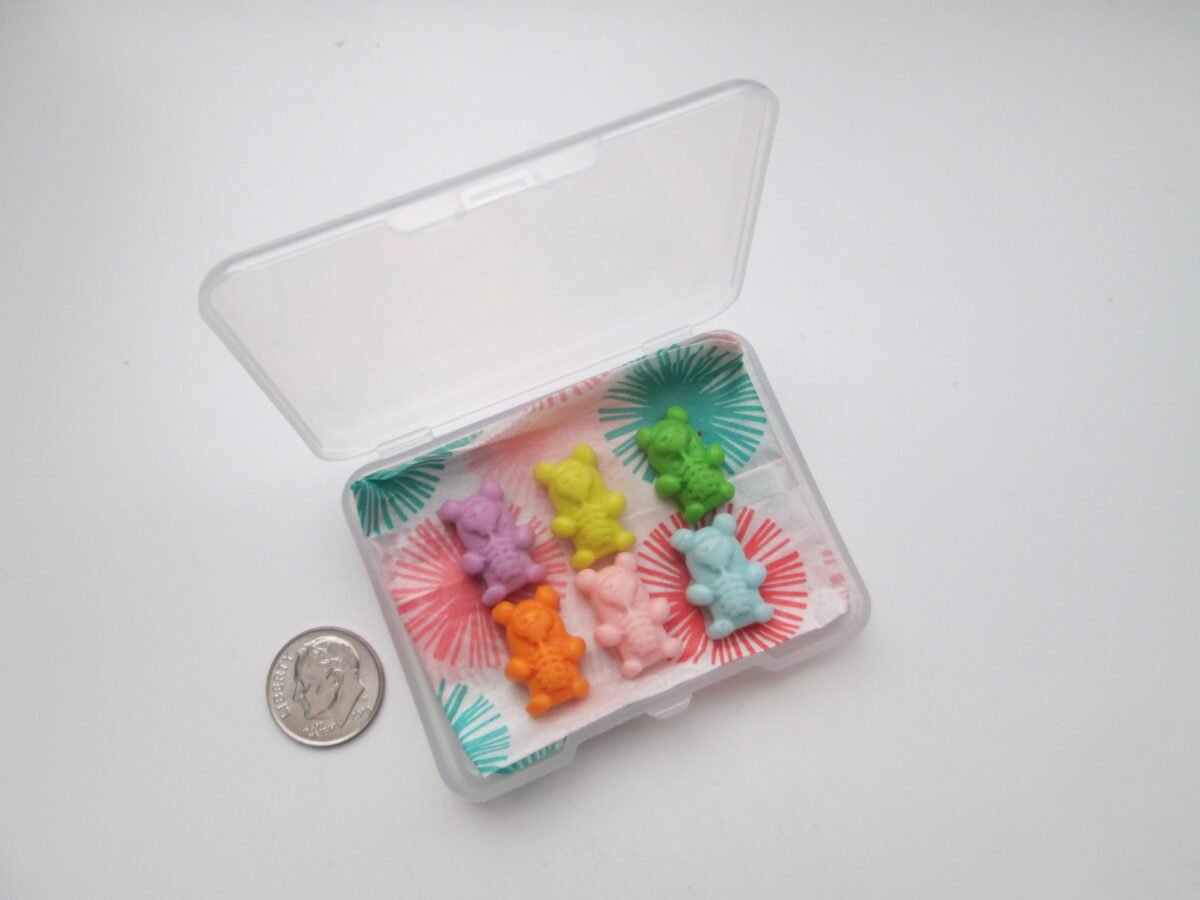Skeleton Gummy Bear Erasers Novelty Fake Food - Set Of 6