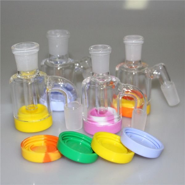 Smoking Ash Catcher hookah with 7ML Silicone Container 14MM-14MM joint for glass bongs water pipe ashcatcher
