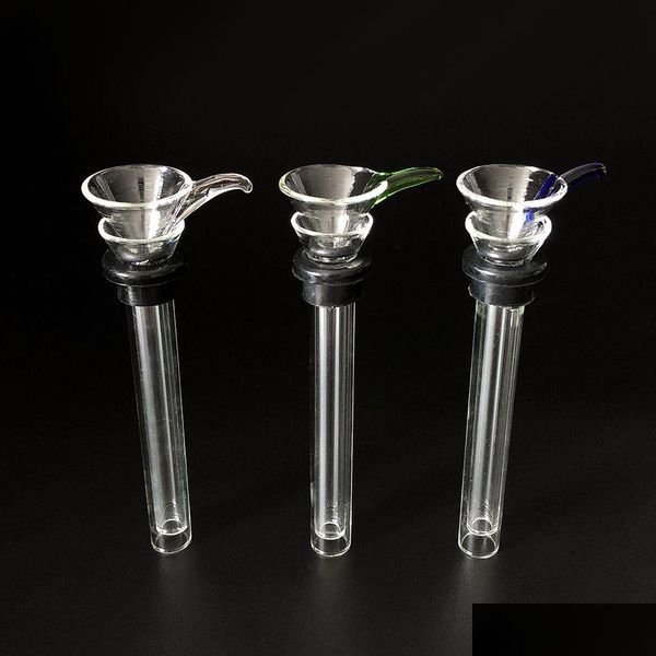 Smoking Pipes Glass Slides Set Male/Female Stem Slide Funnel Tube Rubber Grommet Downstem For Water Pipe Bong Drop Delivery Home Gar Dhpmb