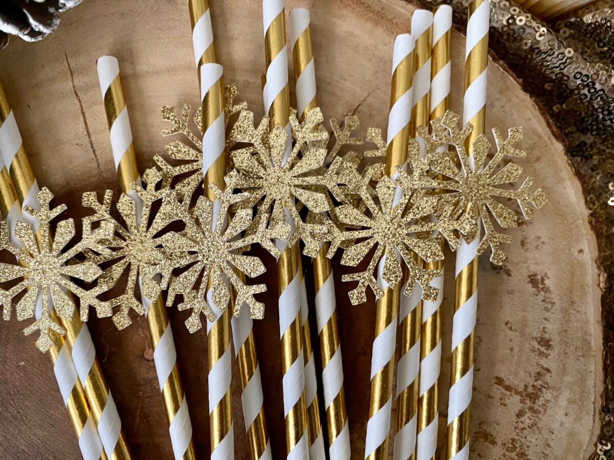Snowflake Staws | Qty. 12| Winter Onederland Straws| Hot Chocolate Bar| Party| Party Decor| Birthday