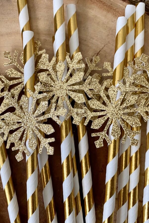 Snowflake Staws | Qty. 12| Winter Onederland Straws| Hot Chocolate Bar| Party| Party Decor| Birthday