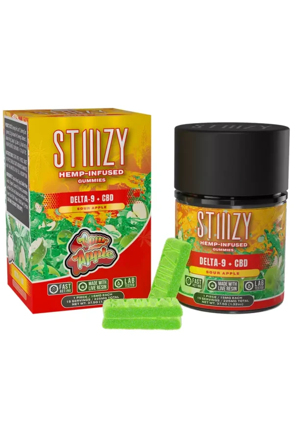 Sour Apple STIIIZY Delta 9 + CBD Gummies 225mg