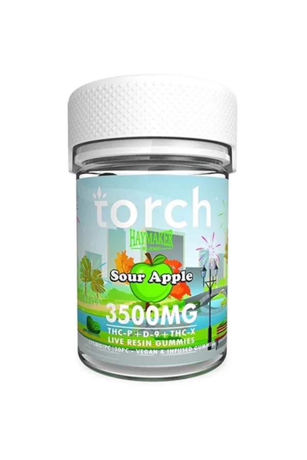 Sour Apple Torch Haymaker Blend Live Resin Gummies 3500mg