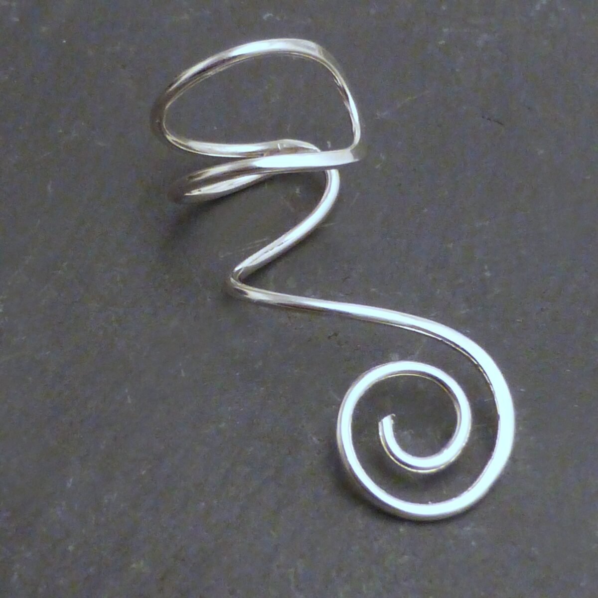 Spiral Sterling Ear Cuff 925 Handcrafted Silver Wrap
