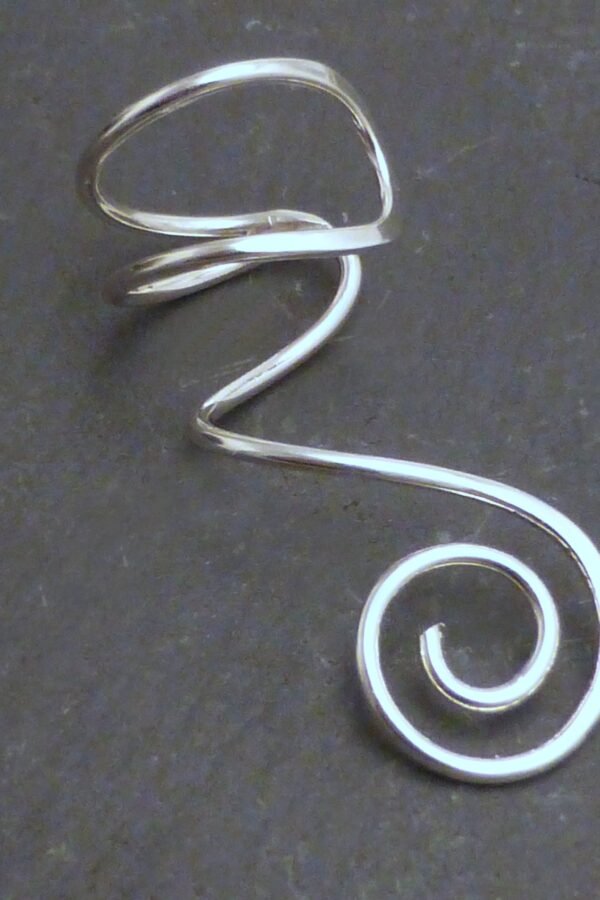 Spiral Sterling Ear Cuff 925 Handcrafted Silver Wrap