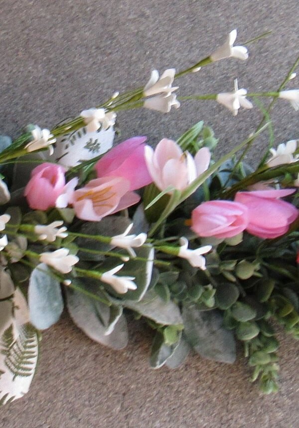 Spring Table Decor Tulip Centerpiece Pink Mantel Swag Easter Greenery Eucalyptus Garland Flower