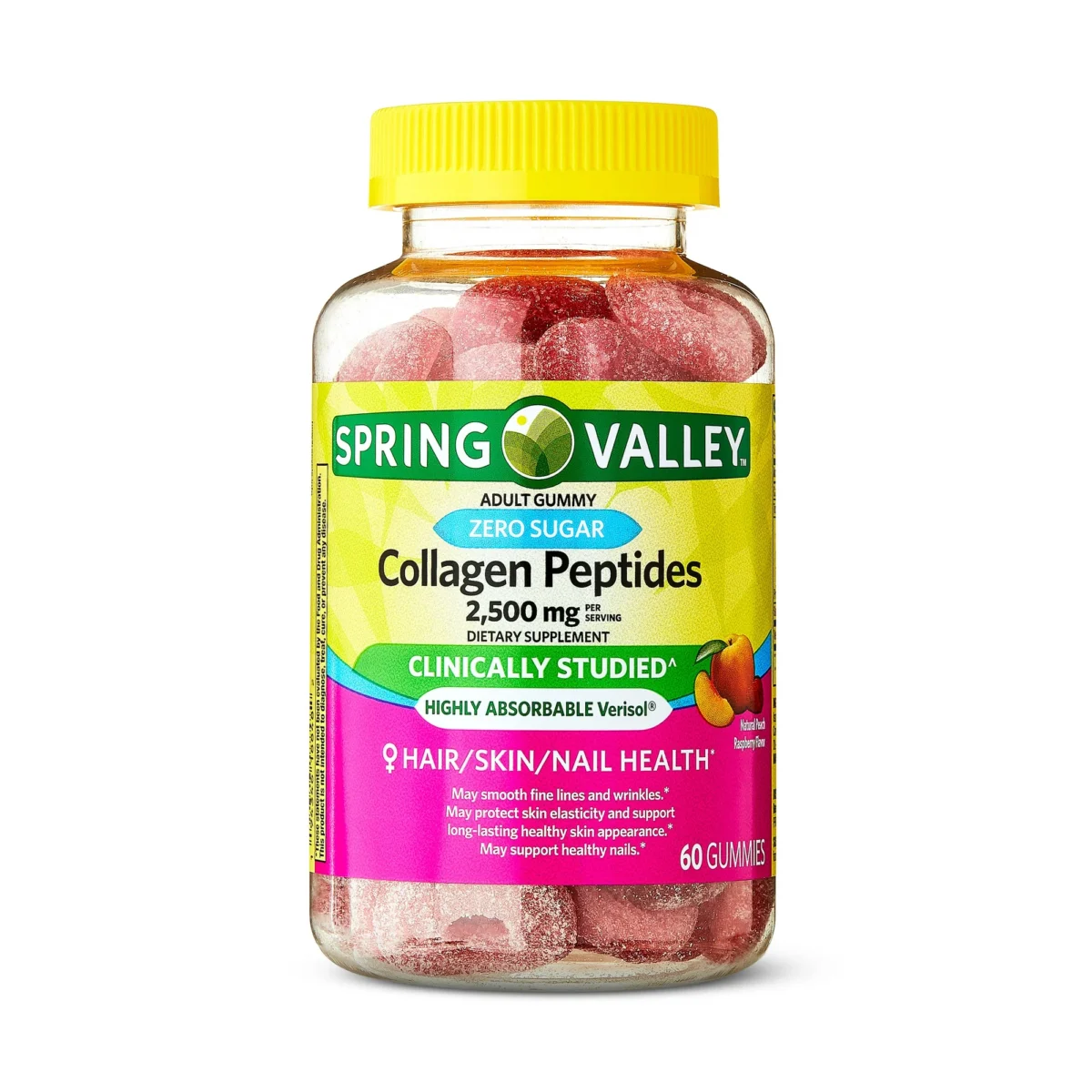 Spring Valley Zero Sugar Collagen Peptides 2500mg Gummy | 60 Count