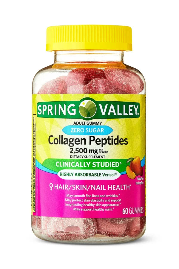 Spring Valley Zero Sugar Collagen Peptides 2500mg Gummy | 60 Count