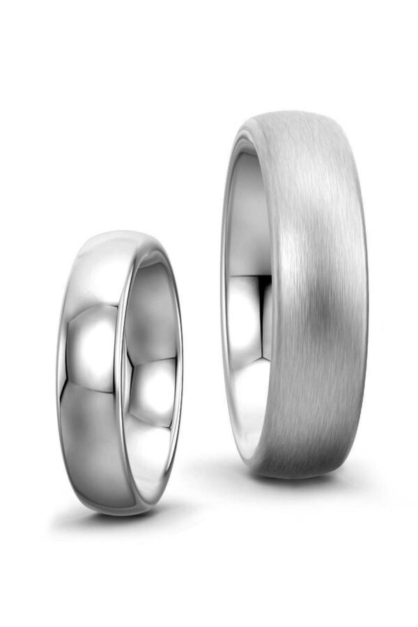 Stainless Steel Dome Wedding Band Ring Comfort Fit, Polished Or Brushed