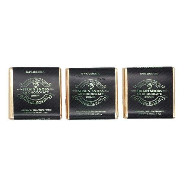 Strain Snobs 25mg Delta 8 Chocolate Squares (Three Packs)