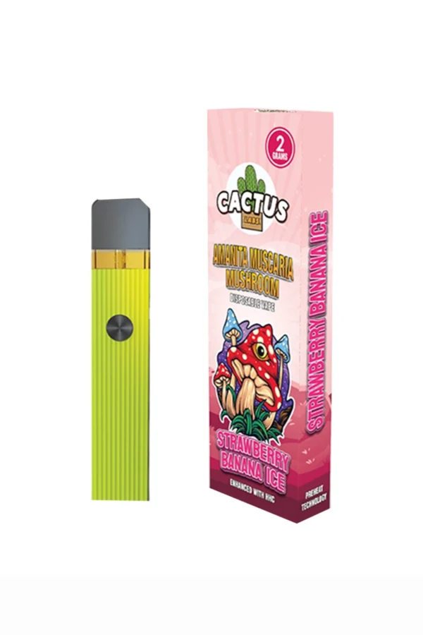 Strawberry Banana Ice Cactus Labs Amanita Muscaria Mushroom Vape Enhanced With HHC 2G