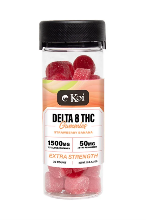 Strawberry Banana Koi Delta 8 THC Extra Strength Gummies 1500mg