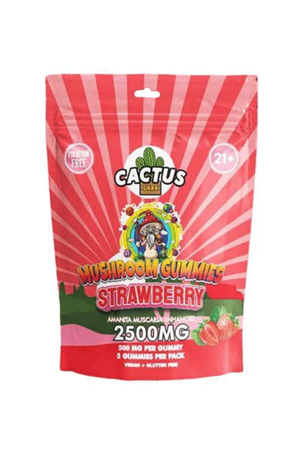 Strawberry Cactus Labs Amanita Muscara Mushroom Gummies 2500mg