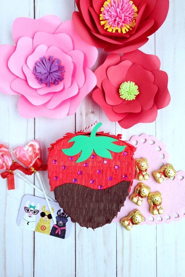 Strawberry Mini Pinata 5" Chocolate Dipped Strawberry Valetnine's Party Galentine's Day Twotti Frutti Favor | Ea