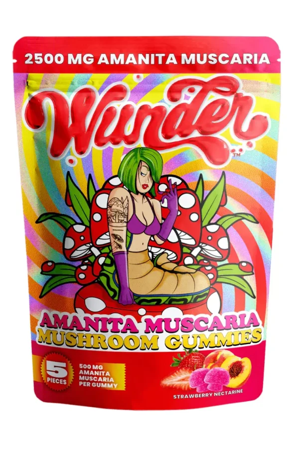 Strawberry Nectarine Wunder Amanita Muscaria Mushroom + Kava Gummies 2500mg