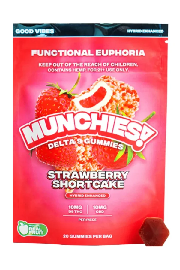 Strawberry Shortcake Munchies Euphoria Delta 9 CBD Gummies 20ct
