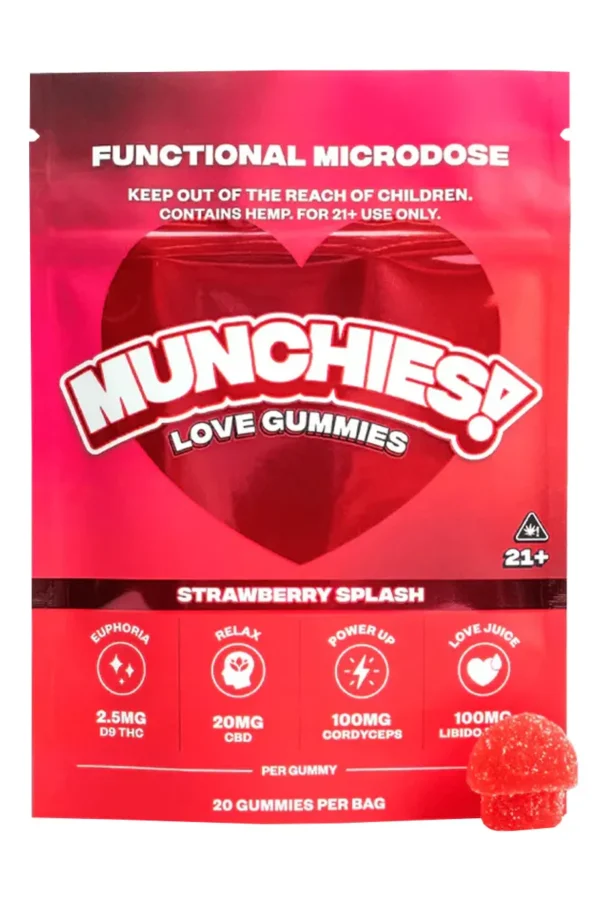 Strawberry Splash Munchies Functional Microdose Love Gummies 20ct