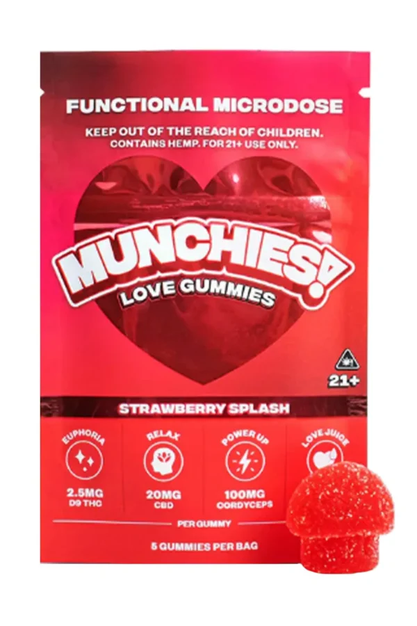 Strawberry Splash Munchies Functional Microdose Love Gummies 5ct