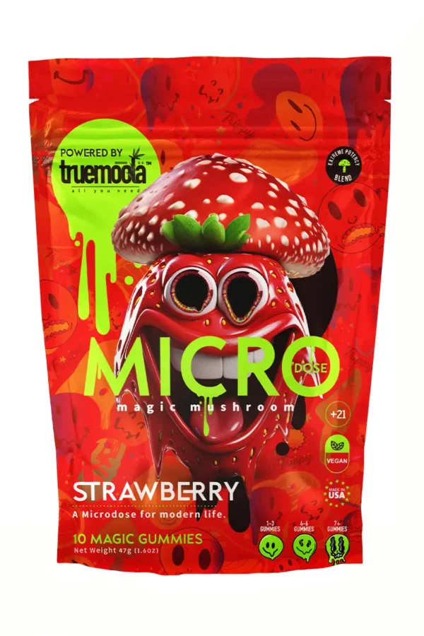 Strawberry Truemoola Micro Magic Mushroom Gummies 10ct