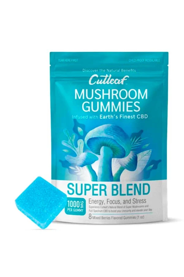 Super Blend Mixed Berries Cutleaf Mushroom CBD Gummies 1000mg