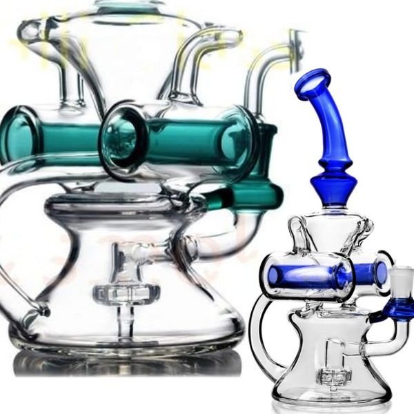 Super Vortex Glass Bong Hookahs Dab Rig Tornado Cyclone Recycler Rigs Recycler Tube Water Pipe Smoking Bongs