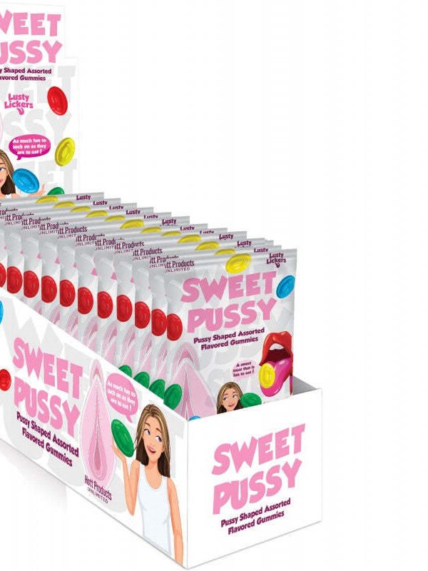 Sweet Pussy Gummies 4 Assorted Fruit Flavors 12 Pc Display