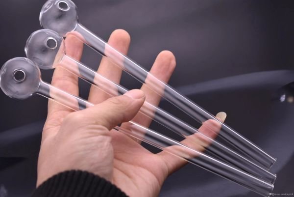 TOP Quality Glass Oil Burner Pipe Thick Big Size 8inch Large Clear Glass Pipe Great Tube Glass Oil Nail Pipe For Water Bong LL