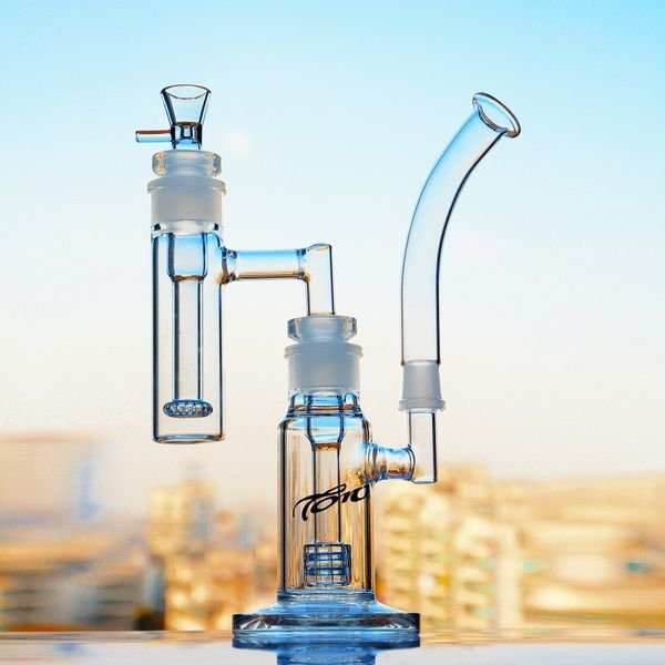 TORO Double Function Water Pipes waterwheel Perc Hookahs Thick Glass Water Bongs Smoking Pipe Recycler Oil Rigs With 18mm Joint