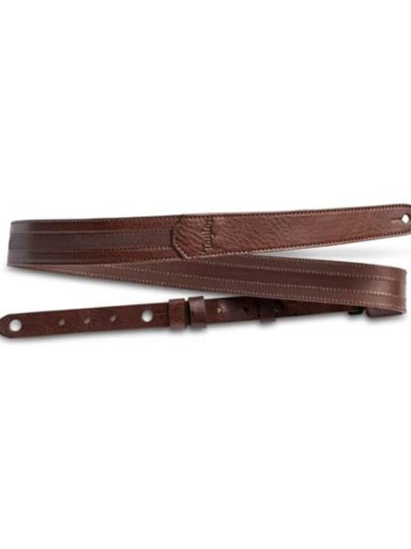 Taylor 1.5" Slim Vegan Leather Strap, Chocolate Brown Engravin...
