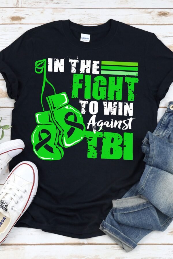 Tbi Shirt, Brain Injury Awareness, in The Fight To Win Against Tbi, Green Ribbon Head Shirt
