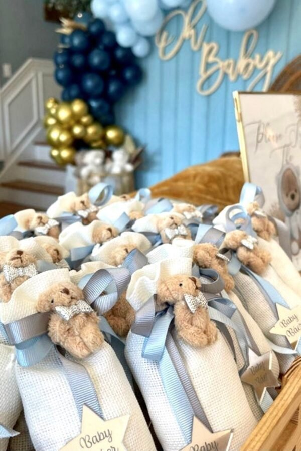 Teddy Bear Gift Bags, Candy Baby Shower Pouch, Personalized Giftspackaging Straw Bags For Favors, Party Bag