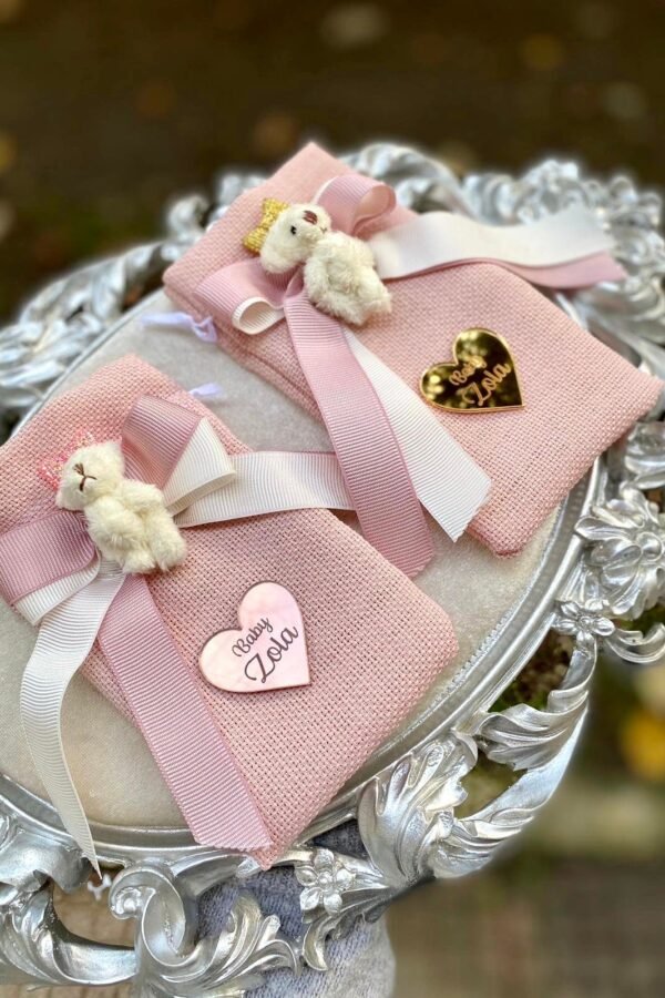 Teddy Bear Gift Bags, Pink Baby Shower Candy Packaging Personalized Gift, Party Favors, Welcome