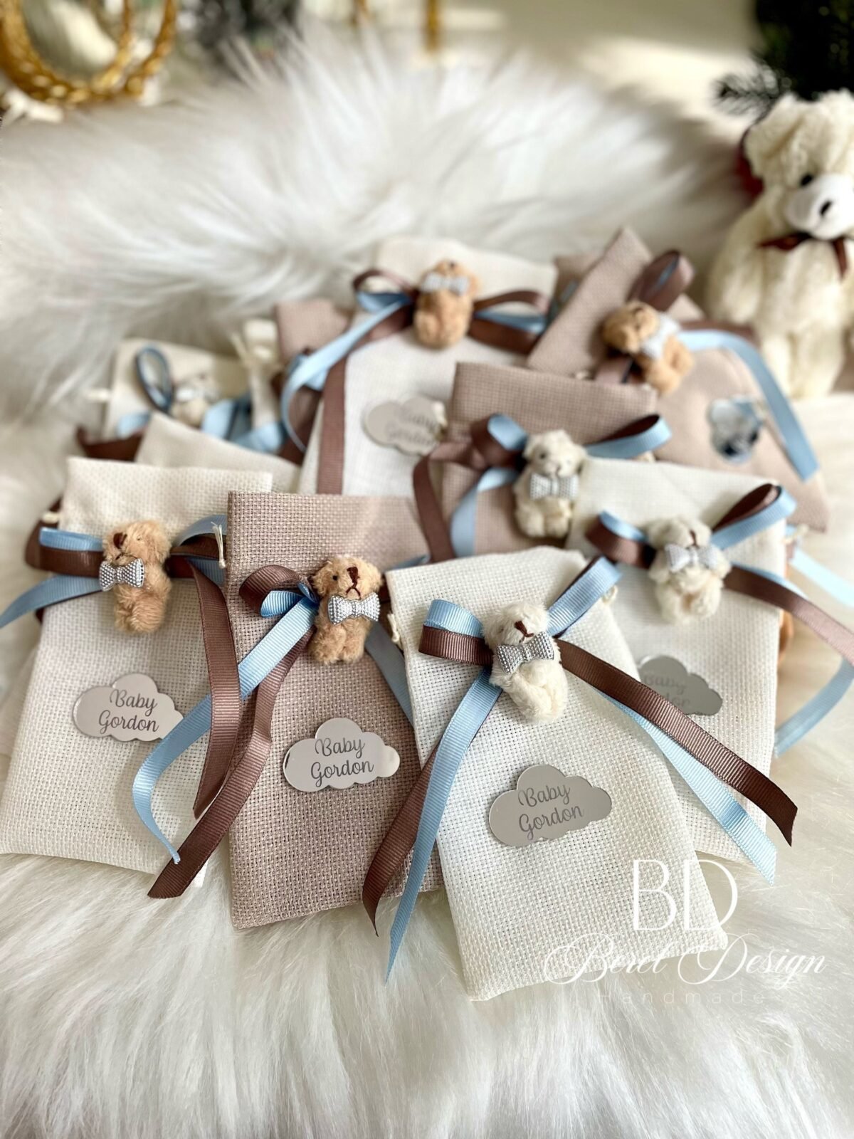 Teddy Bear Party Baby Shower Gifts, Personalized Gift Bags, Birthday Favors, Gender Reveal Birth Anouncement Gifts