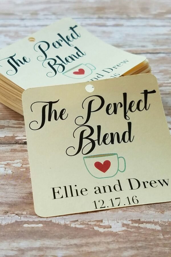 The Perfect Blend Tag, Coffee Bar, Hot Chocolate Winter Wedding Favor, Blanket Party Scarf Holiday Wedding, | 051