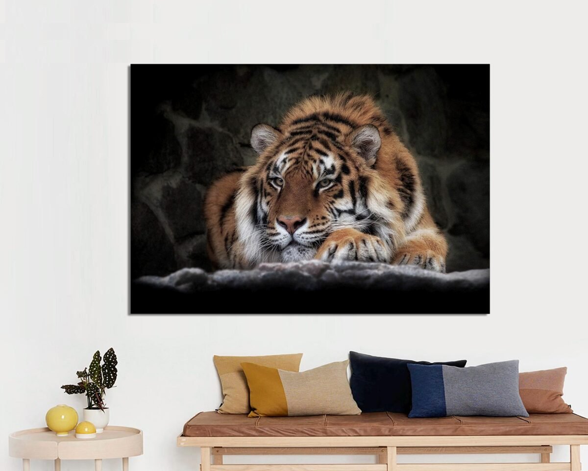 Tiger Canvas Print, Animal Wall Art, Wildlife Decor Modern Large Art Canvas Ready To Hang