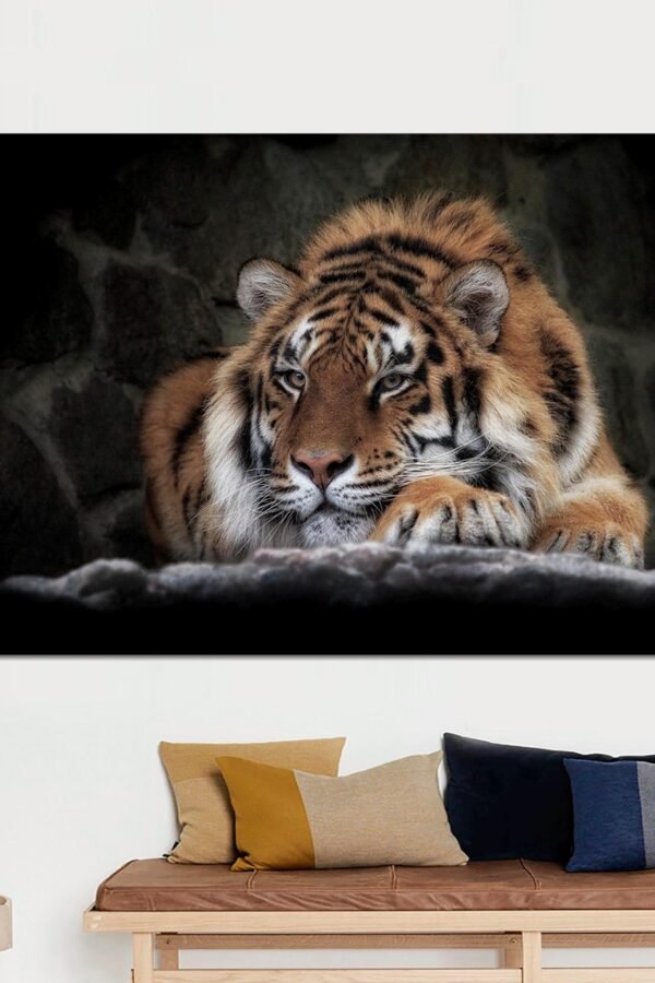 Tiger Canvas Print, Animal Wall Art, Wildlife Decor Modern Large Art Canvas Ready To Hang