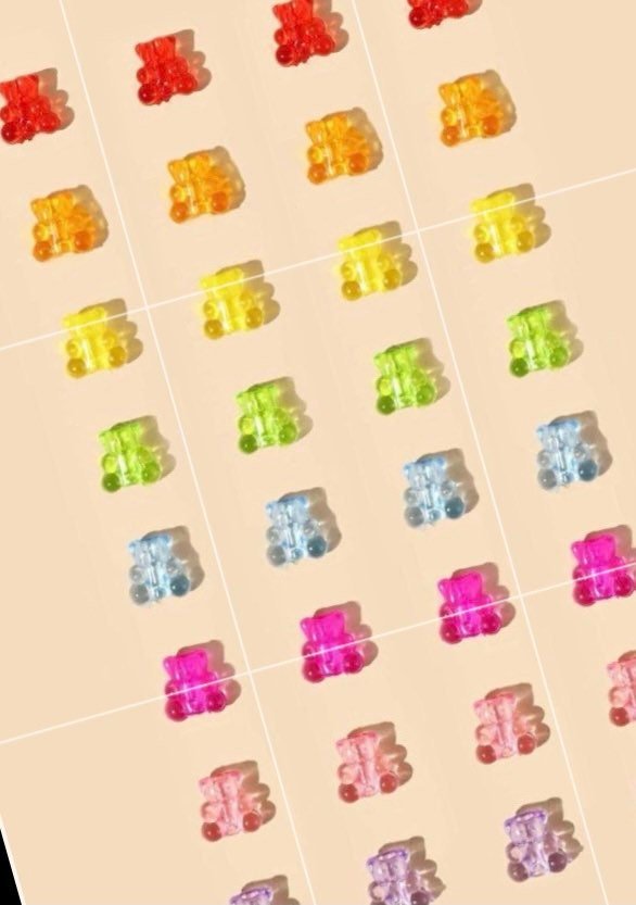 Transparent Gummy Bear Kandi Beads, Large Hole, 10mmx10mm, Diy, 90S Y2K Craft Supplies, Kidcore, Bead, #4