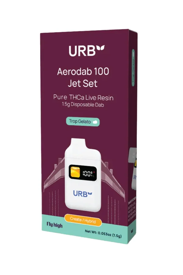 Trop Gelato URB Aerodab 100 Jet Set Pure THCA Live Resin Disposable 1.5G