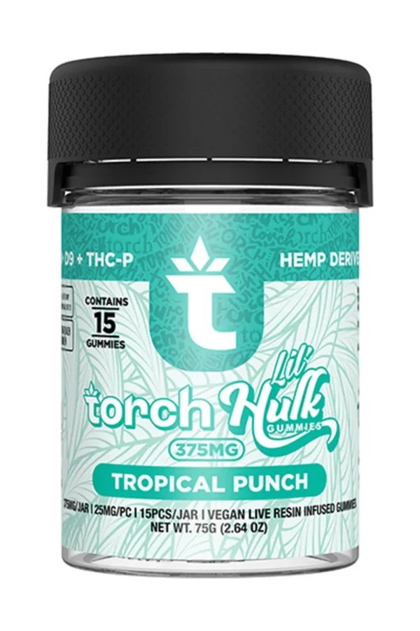 Tropical Punch Torch Lil Hulk HHC | D9 | THCP Gummies 375mg 15ct
