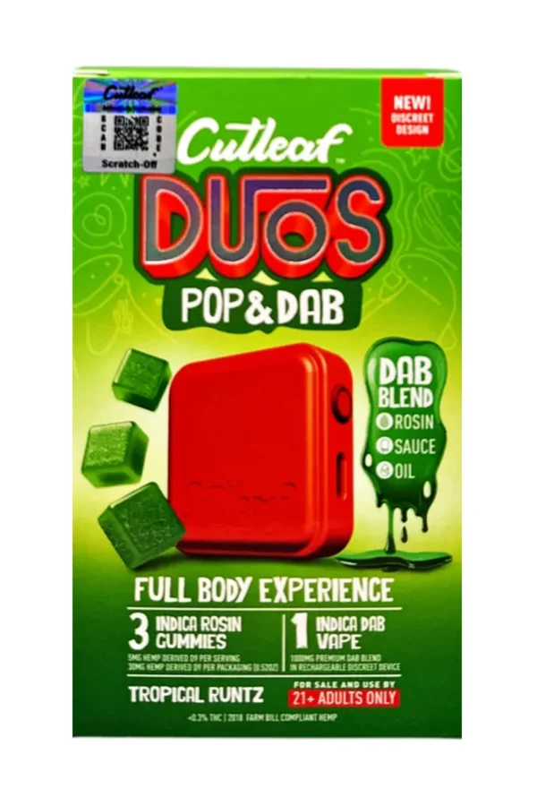Tropical Runtz Cutleaf Duos Pop & Dab Vape 1ct x Gummies 3ct