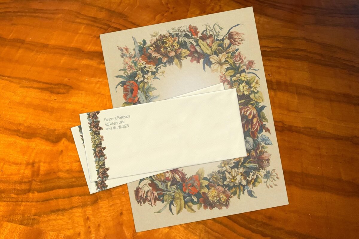 Tulip Mania, Luxurious Handcrafted Stationery Set For Letter Writing, Personalized, 12 Sheets/10 Envelopes