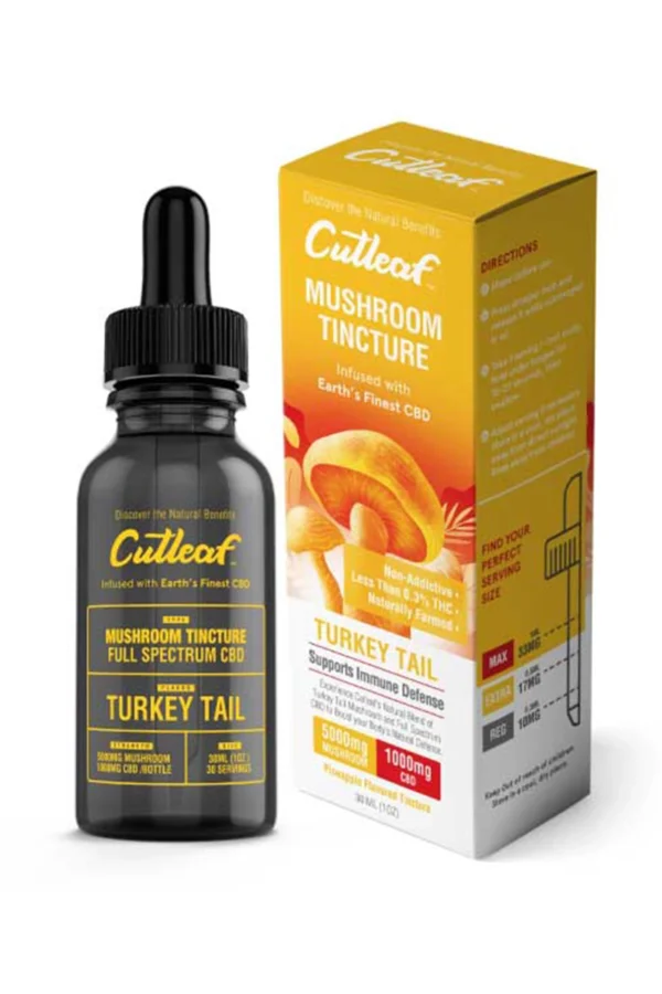 Turkey Tail Pineapple Cutleaf Mushroom CBD Tinctures