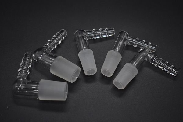 Upgrade style 14mm 18mm male Glass Vapor Whip Adapter 90 Degree Extreme Q V-Tower Vaporizer Glass Elbow Adapter for water pipe bongs 2pcs