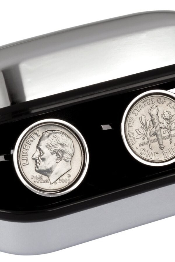 Us Coin Cufflinks - Genuine Mint 10 Cent A Coin Is Good Luck On The Wedding Day Includes Presentation Box 100% Satisfaction
