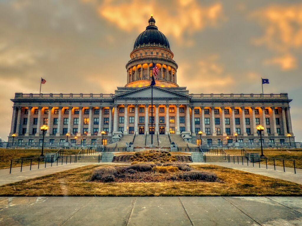 Utah State Capitol Building in Salt Lake City Sunrise - Canvas Print, Art, Slc Print | Photo Paper Framed Metal